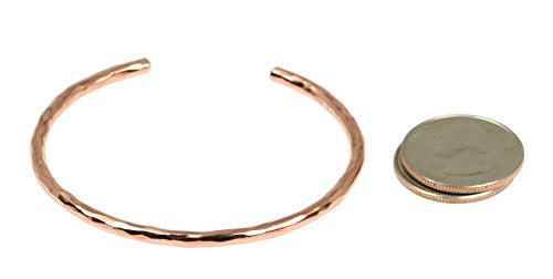 3mm Hammered Copper Cuff Bracelet Handmade Jewelry - 100% Solid Uncoated Copper