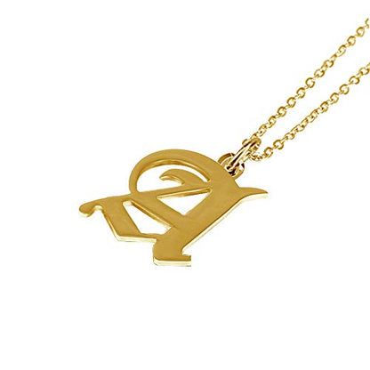 Women's Old English Initial Necklace 18K Gold Plated Stainless Steel Letter Pendant Gift - style: Chain,Elegant,Gold Plated,Vintage