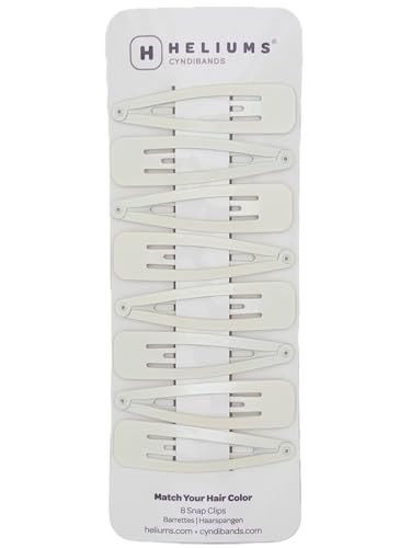 Heliums Large Snap Hair Clips - Platinum White - 2.7 Inch Metal Hair Barrettes for Women, Metallic Snap Clips - 8 Count - color: White Platinum
