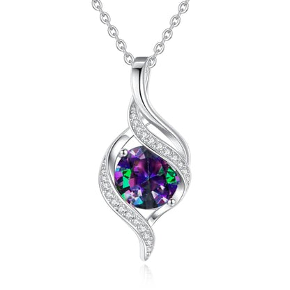 FANCIME Birthstone Necklace for Women Jewelry Gift for Her | Infinity Love Pendant Sterling Silver, Birthday Gift for Women, Adjustable 16+2" - color: 06 - Created Alexandrite