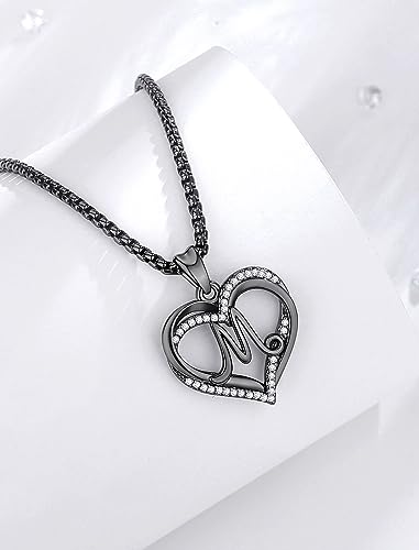 INFUSEU Unique Initial Necklaces for Women Girls Small Heart Letter Jewelry, Meaningful Personalized Gifts - style: M
