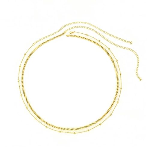 14K Gold Plated Silver Waist Chain, Layered Belly Belt, Waterproof Snake Cuban Body Chain for Women, Summer Beach Jewelry Accessories - color: 01 gold
