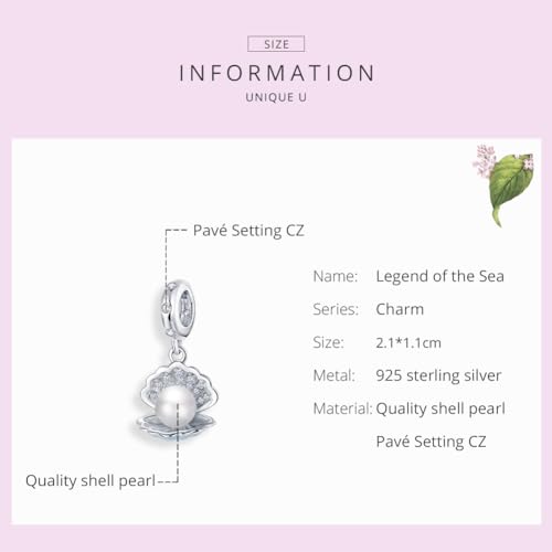 Animal Charms for Bracelets 925 Sterling Silver Bead Charms Bee Butterfly Fox Charm Fits Bracelets and Necklaces Cute Charms for Women - color: White Pearl