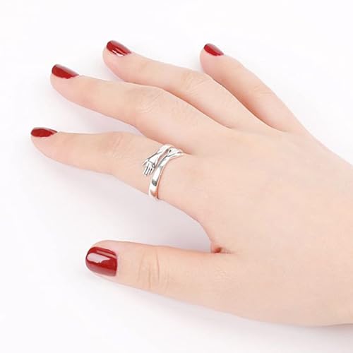 Granddaughter Daughter Hug Ring For Hope Rings, Stainless Steel Inspirational Jewelry Engraved Always With You Love You Forever Message Adjustable Non Tarnish Jewelry Birthday Gift Card - color: I Love You Forever
