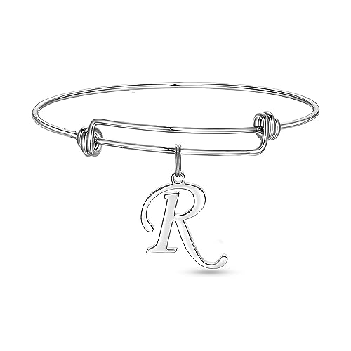 Stainless Steel Initial Letter Connector Charms Alphabet Pendant Diy Craft for Jewelry Making Necklaces Bracelets Keychain - color: Stainless Steel R