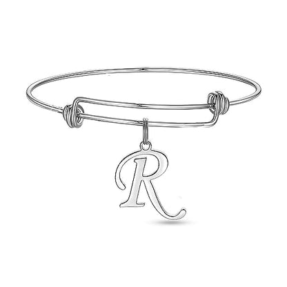 Stainless Steel Initial Letter Connector Charms Alphabet Pendant Diy Craft for Jewelry Making Necklaces Bracelets Keychain - color: Stainless Steel R