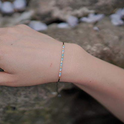 RareLove 2 Pieces Best Bitches Friendship Morse Code Bracelet Inspiration Best Friends Gift For 3 Blue White Tiny Pony Seed Beads Black String Bracelets