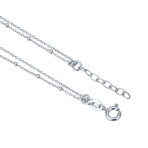 Vanbelle Sterling Silver Jewelry - Rhodium Plated with 925 Stamp - Interlinked Heart theme Anklet - handcrafted Double layered Chain Anklet for Women - 9" long + 1" extender