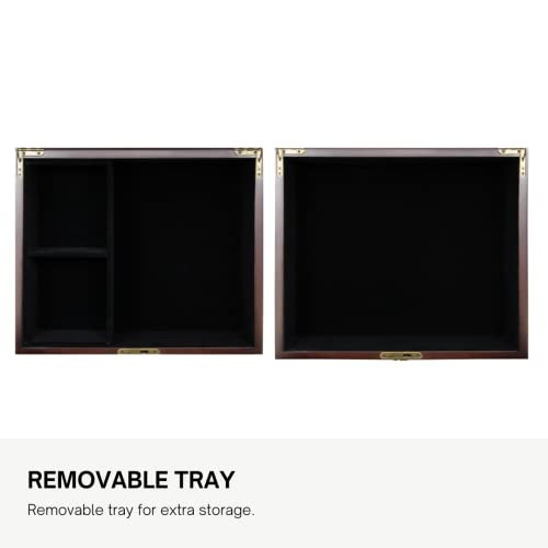 Antico Wooden Lockable Memory and Treasure Box for Keepsakes, Photos, Letters, Jewelry and More