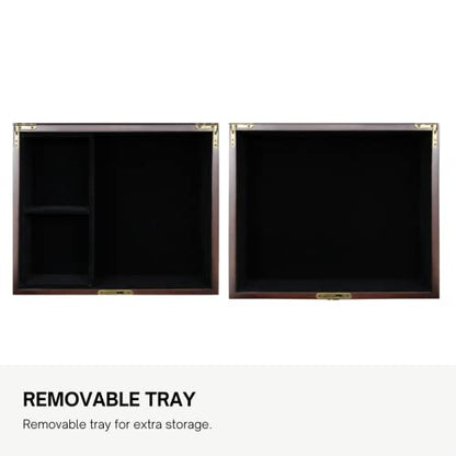 Antico Wooden Lockable Memory and Treasure Box for Keepsakes, Photos, Letters, Jewelry and More