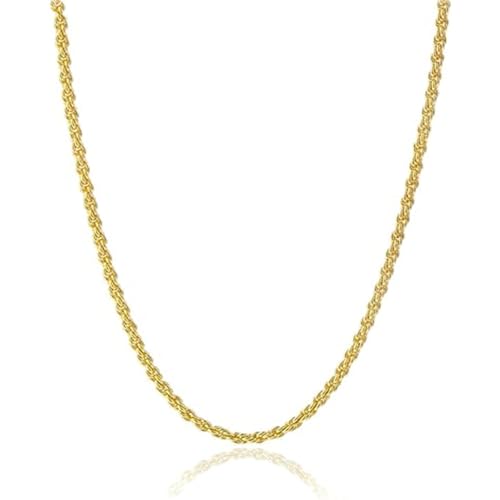 14k Solid Yellow Gold Rope Chain Necklace for Women and Men 1.5/2/2.5/3mm Width with Lobster Clasp Hypoallergenic Dainty Layering Chain Gift Ready 16-30 Inch - size: 20 inch, style: 1.5mm wide