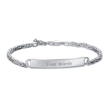 Custom Engraved Byzantine Sterling Silver Bracelet Personalized Bracelet - Custom Name Bracelets for Mom, Wife or Her - Perfect for Birthday, Christmas or Mother's Day Gift - style: Byzantine Bracelet 8+1