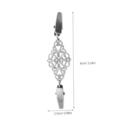 2pcs Vintage Sweater Cardigan Clips Silver and Antique Bronze Dress Collar Brooches Shawl Cinch Clips for Women Retro Shirt Accessory