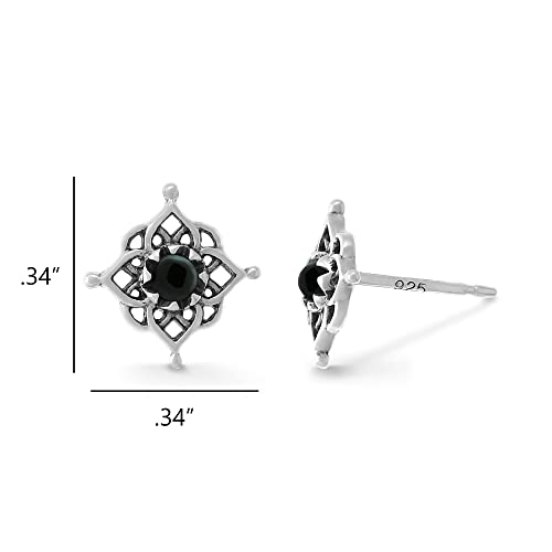 Boma Jewelry Sterling Silver Filigree Stud Earrings - color: Onyx