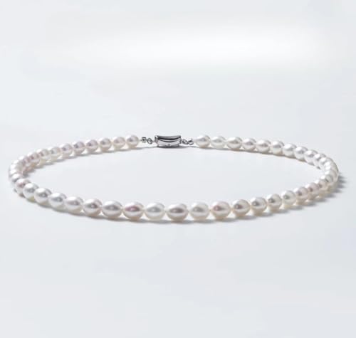 White Genuine Freshwater Cultured Pearl Necklace For Women And Men | Full Sizes from 3mm to 14mm Freshwater Pearls, AAA Grade & Above, A Love Gift Choice For Anniversaries And Birthdays - size: 6mm