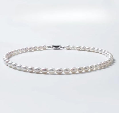 White Genuine Freshwater Cultured Pearl Necklace For Women And Men | Full Sizes from 3mm to 14mm Freshwater Pearls, AAA Grade & Above, A Love Gift Choice For Anniversaries And Birthdays - size: 6mm