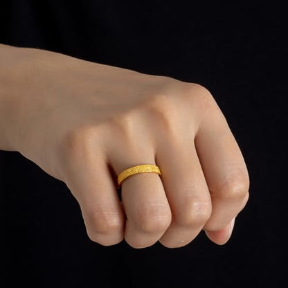 Dankadi Simple Fashion S925 Sterling Silver Ring Smooth Plain Dome Comfort Solid Silver Wedding Ring For Men & Women 3.5 mm 3-13# 24k Real Gold Plated Jewelry - color: Fashion Gold