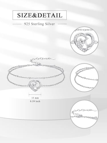 Dorunmo Initial Anklet 925 Sterling Silver Letter A-Z Layered Heart Anklet Beach Jewelry Birthday Gifts for Women - color: A