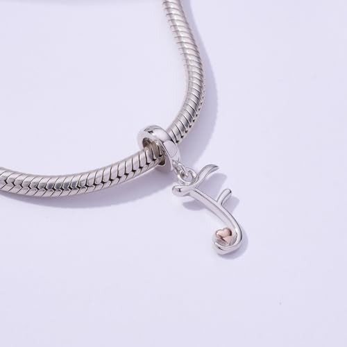 Letter Charms for Pandora Bracelets 925 Sterling Silver Alphabet Initial Charms Bead Jewelry Gift for Women - style: Initial F