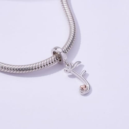 Letter Charms for Pandora Bracelets 925 Sterling Silver Alphabet Initial Charms Bead Jewelry Gift for Women - style: Initial F