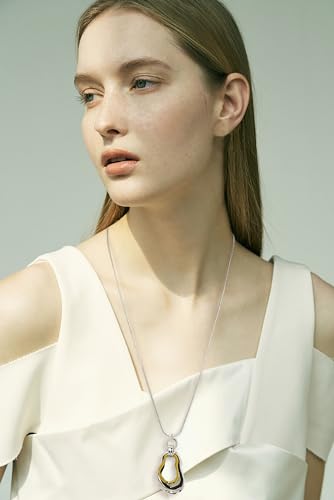 CLASSYZINT Long Silver Necklace For Women, Rope Chain Snake Chain With Pendant Necklace | Sweater Necklace | Teacher Gifts | Silver Pendants Necklace - color: Love Knots Necklace