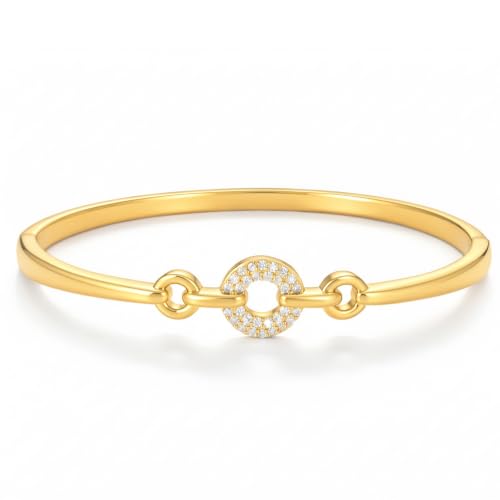 hotoo Gold Plated Bangle Bracelet for Women - style: O-Ring (Gold)