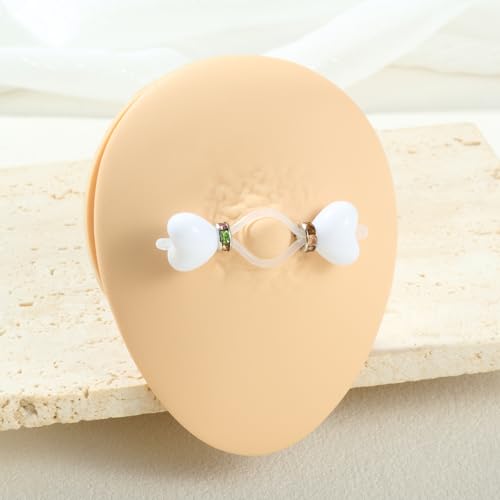 Longita Silver Gold Fake Nipple Rings Non Piercing Nipple Jewelry with Chain Adjustable Elastic Nooses Non Pierced Faux Body Jewelry for Women Men Comfortable Valentine's Day - color: B - blue pink white yellow