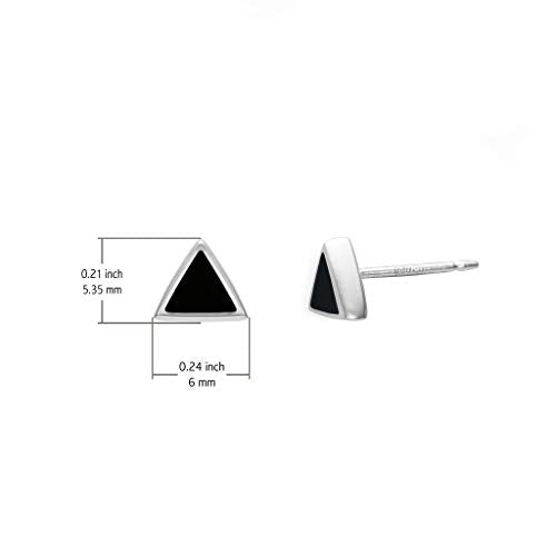 Boma Jewelry Sterling Silver Triangle Inlay Stud Earrings