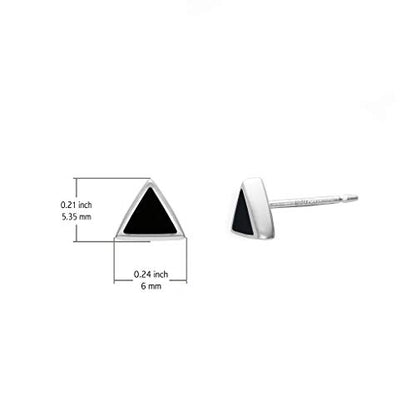 Boma Jewelry Sterling Silver Triangle Inlay Stud Earrings
