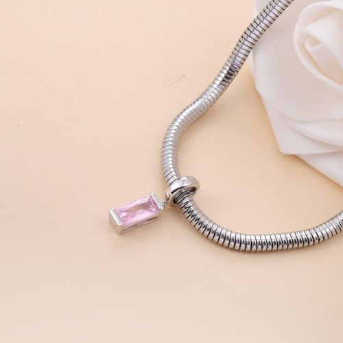 Helonley Birthstone Charms for Charms Bracelet: Birth Stone Charms | 925 Sterling Silver Birth Stone Bead Charms for Bracelets and Necklaces, Christmas Birthday Gifts for Mom and Wife - color: Oct.