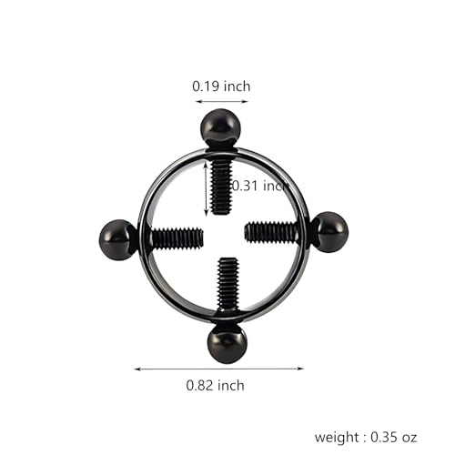 2Pcs Round Non Piercing Nipple Ring Fake Nipple Rings - color: Black