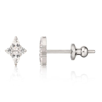Limerencia F136 Implant Grade Titanium Cubic Zirconia Women Stud Earrings | 20G Hypoallergenic medical grade titanium earrings,G23 Small Dainty Earrings for Women's Sensitive Ears Lobes