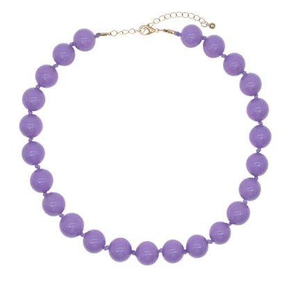 JNF Chunky Beaded Necklaces Women Large Big Ball Bead Choker Necklace Bold Statement Beads jewelry Gift - color: dark purple beads