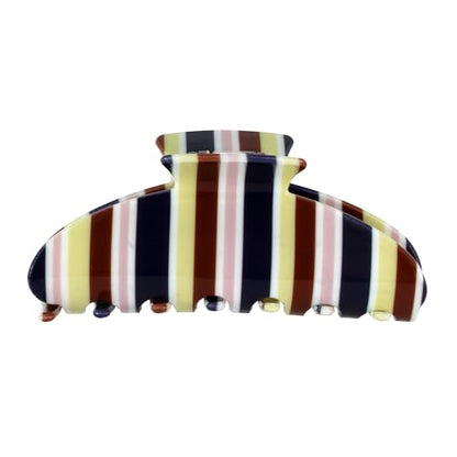 Almere Hair Claw Clip, Striped and Camo Pattern, Women's Hair Accessories for Thick or Thin Hair, 4 inch No-Slip (Yellow Multi Stripe) - color: Yellow Multi Stripe