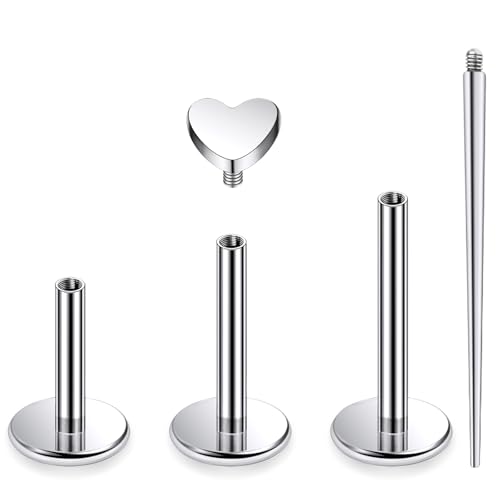 16G Astm F136 Titanium Internal Thread Flat Back Earrings Nose Studs Tragus Forward Helix Conch Cartilage Lobe Earrings Stud Medusa Labret Monroe Lip Ring Piercing Jewelry For Women Men - size: 16G--Style B