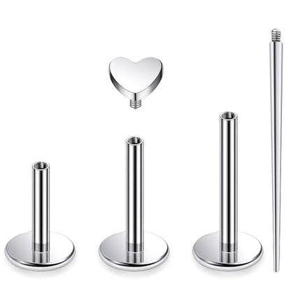 16G Astm F136 Titanium Internal Thread Flat Back Earrings Nose Studs Tragus Forward Helix Conch Cartilage Lobe Earrings Stud Medusa Labret Monroe Lip Ring Piercing Jewelry For Women Men - size: 16G--Style B