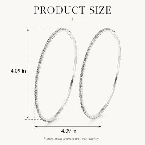 Big Chunky Gold Hoop Earrings for Women Beaded Large Statement Earrings Lightweight Fashion Jewelry Daily Wear Party Gift - color: E8:Silver 10cm