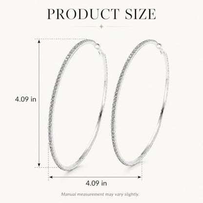 Big Chunky Gold Hoop Earrings for Women Beaded Large Statement Earrings Lightweight Fashion Jewelry Daily Wear Party Gift - color: E8:Silver 10cm