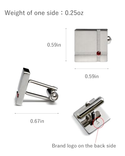 [TAVARAT] Cufflinks for Men Black Silver Red Blue Crystal glass Tps-040 - style: black silver black