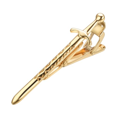 Yoursfs Vintage Scottish Sword Tie Clips for Men Personalised Tie Clips Funny Sword Tie Bars Unique Cool Tie Pin for Men's Jewelry - style: Gold Sword