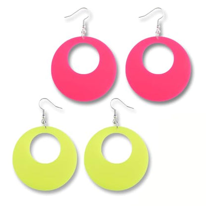 Halloween Earrings Set for Women Geometric Earrings 80s 90s Earrings Halloween Costumes Accessories for Women Halloween Gifts - style: round