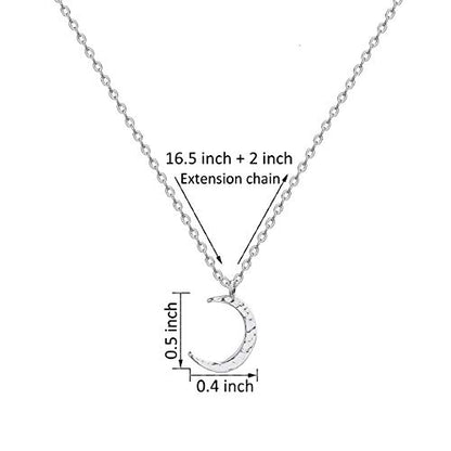 Valloey Rover Gold Necklaces for Women | Dainty 14K Gold/Sterling Silver Plated Cubic Zirconia Star Moon Pendant Necklaces Twist Rope Chain Simple Jewelry for Women - style: Sliver-CMoon