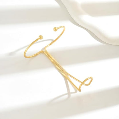 Gold Hand Ring Bracelet for Women Minimalism Trendy Adjustable Bracelet Open Cuff Bangle Jewelry Dainty Body Wrist Bracelet Middle Finger Ring