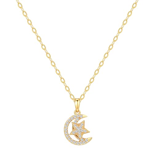 Starain Sunflower Necklaces for Women 14K Gold Plated Rotate Sunflower Pendant Necklace Cute Fun Necklaces 18 inch - color: C-Gold-Moon