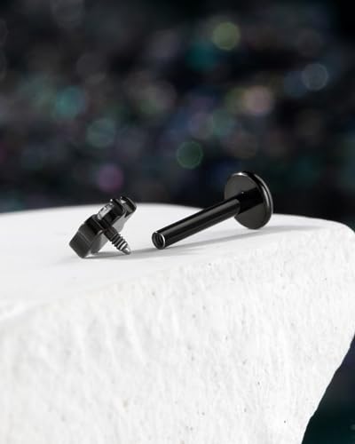 G23 Titanium Cartilage Earring Stud for Helix 16g Flat Back Dog Paw Cartilage Piercing Jewelry Front Top Screw Helix Tragus Earrings - color: Black Paw