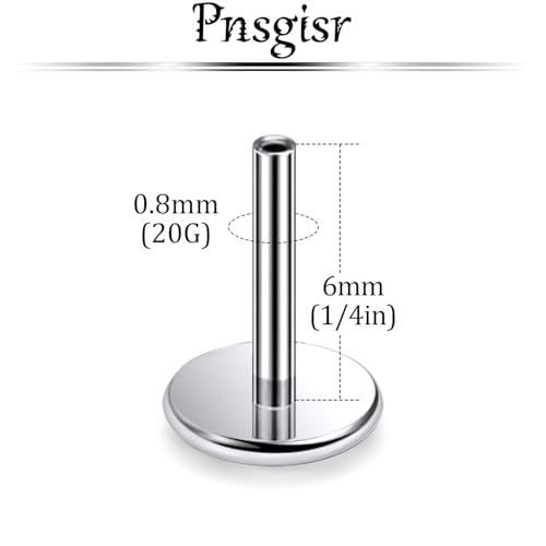 F136 Titanium 20/18/16G Threaded/Threadless Flat Earring Back Converter Kit Nose Lip Rings Medusa Labret Flatback Posts Cartilage Helix Conch Tragus Stud Piercing Jewelry Bar for Women Men - color: Threadless, size: 20g, 1/4in