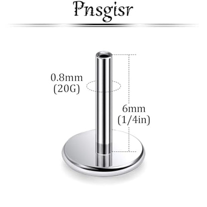 F136 Titanium 20/18/16G Threaded/Threadless Flat Earring Back Converter Kit Nose Lip Rings Medusa Labret Flatback Posts Cartilage Helix Conch Tragus Stud Piercing Jewelry Bar for Women Men - color: Threadless, size: 20g, 1/4in