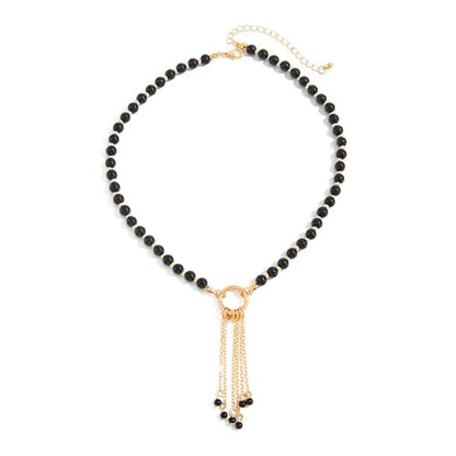 Gold Layered Necklace for Women Chunky Stacked Chain Link Paperclip Evil Eye Necklace Trendy Punk Jewelry - color: X-Round