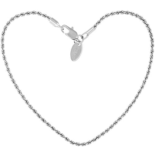 LIFETIME JEWELRY 1mm Rope Chain Bracelet for Women Men Teen 24k Real Gold Plated - color: White Gold, size: 7 inches