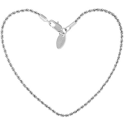 LIFETIME JEWELRY 1mm Rope Chain Bracelet for Women Men Teen 24k Real Gold Plated - color: White Gold, size: 7 inches
